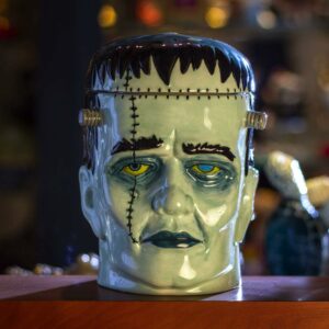 Frankenstein Head Ceramic Cookie Jar