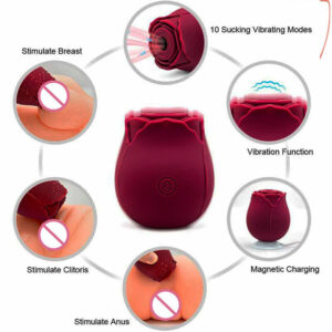 Vibrating Modes for Women Clitoral Nipple, Rose Sucker Sex Stimulator G Spot Vibrators for Woman Couples Adult Sex Toys & Games