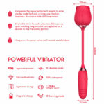 Rose Clit G-spot Vibrator Oral Sucking Thrusting Dildo Bullet Sex Toys for Women