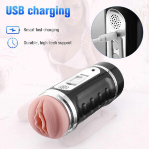 Male Masturbaters Automatic HandsFree Telescopic Cup Sucking Stroker