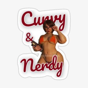 Nerdy-schoolgirl-Coplay-busty-MILF-cougars-model-huge-booty-stickers-magnets