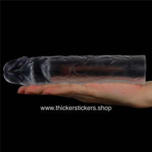 Clear Realistic Male Penis Extension Extender Cock Girth Enhancer Sleeve