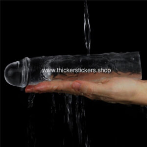 Clear Realistic Male Penis Extension Extender Cock Girth Enhancer Sleeve