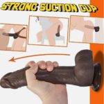 ebony skinned Realistic Huge Dildo Cock Suction-Cup Women Sex Toy Thick-Dong