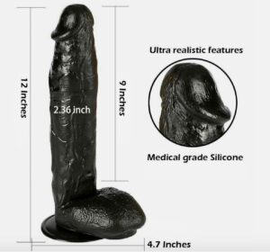 12.2" HUGE Realistic Dildo Suction Anal Vagina Sex Toys Women G-spot Masturbator