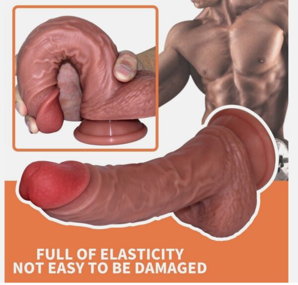 9 INCH Liquid Silicone Realistic Dildo Skin Feeling Huge Penis Suction Big-Dick