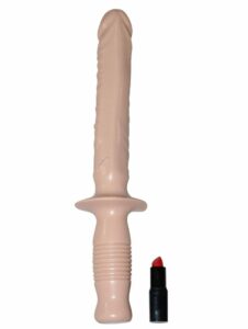 Approximate Dildo Dimensions; Total Length: 14.5 in. (36.8 cm), Insertable Length: 9.5 in. (24.1 cm), Width/Diameter: 1.75 in. (4.4 cm), Circumference: 5 in. (12.7 cm) Textured Veins for Added Stimulation Designed for Experienced Players Easy-Grip Handle