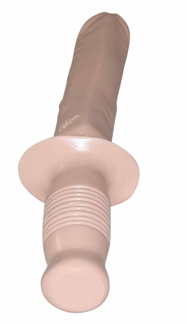 Approximate Dildo Dimensions; Total Length: 14.5 in. (36.8 cm), Insertable Length: 9.5 in. (24.1 cm), Width/Diameter: 1.75 in. (4.4 cm), Circumference: 5 in. (12.7 cm) Textured Veins for Added Stimulation Designed for Experienced Players Easy-Grip Handle