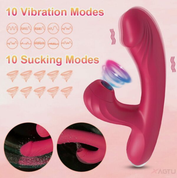 Sucking Dildo Vibrator G-Spot Clit Massager