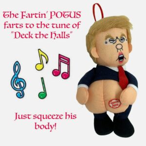 Farting Donald Trump Christmas Ornament-Funny He Farts Deck The Halls