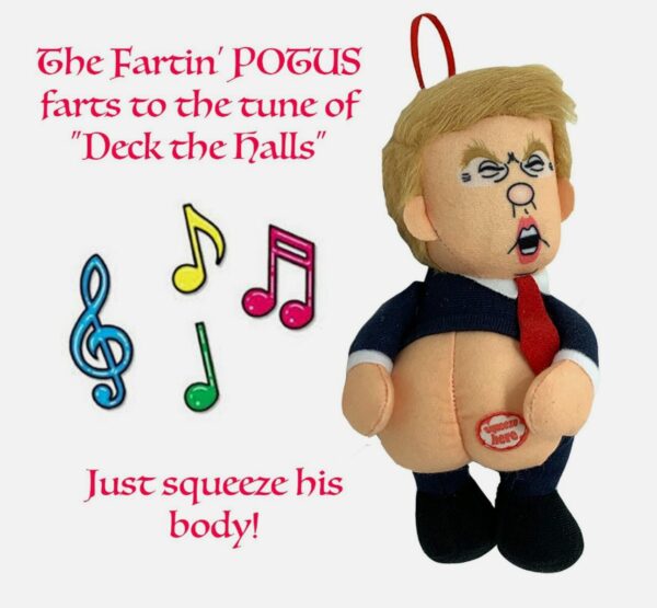 Farting Donald Trump Christmas Ornament-Funny He Farts Deck The Halls