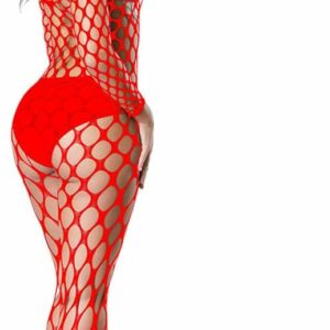 Sexy Red Fishnet Body suit Cherry Body stocking