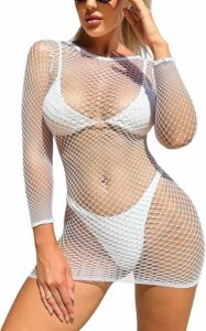 Fishnet Mini Dress See Through Skirt